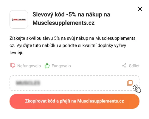 Návod jak zkopírovat slevový kupón Musclesupplements.cz