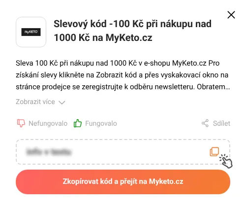 Návod jak zkopírovat slevový kupón Myketo.cz