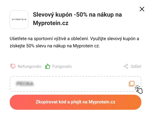 Návod jak zkopírovat slevový kód Myprotein.cz