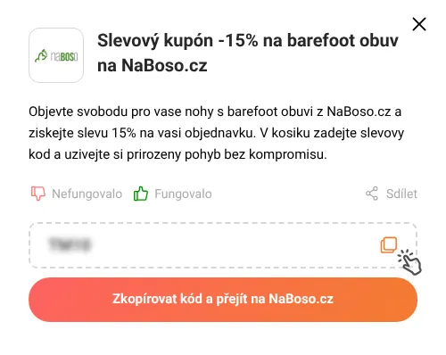 Návod jak zkopírovat slevový kód NaBoso.cz