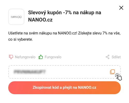 Návod jak zkopírovat slevový kupón NANOO.cz