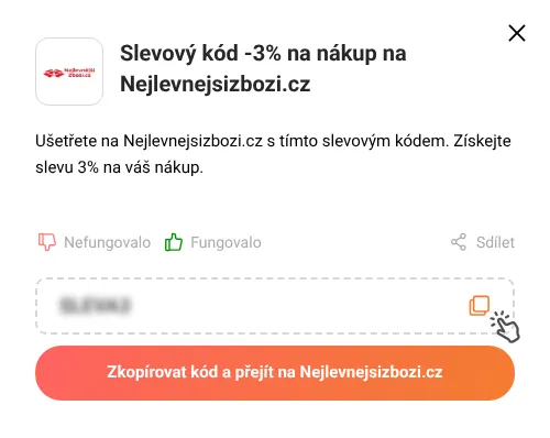 Návod jak zkopírovat slevový kupón Nejlevnejsizbozi.cz
