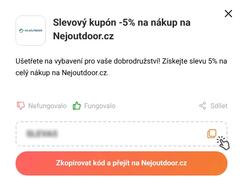 Návod jak zkopírovat slevový kupón Nejoutdoor.cz