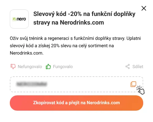 Návod jak zkopírovat promo kód Nerodrinks.com
