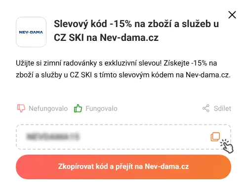 Návod jak zkopírovat slevový kód Nev-dama.cz