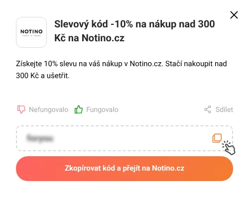 Návod jak zkopírovat slevový kupón Notino.cz