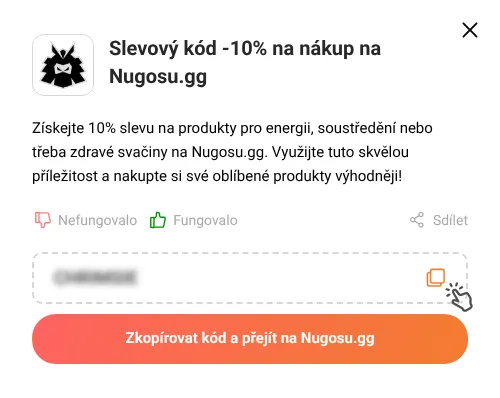 Návod jak zkopírovat slevový kód Nugosu.gg