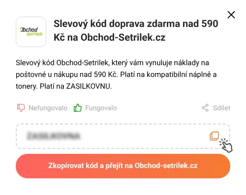 Návod jak zkopírovat slevový kupón Obchod-setrilek.cz