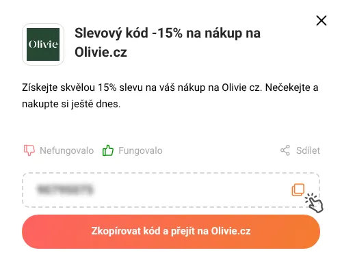 Návod jak zkopírovat slevový kupón Olivie.cz
