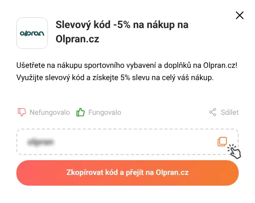 Návod jak zkopírovat slevový kód Olpran.cz