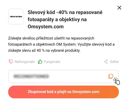 Návod jak zkopírovat slevový kód Omsystem.com