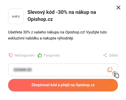 Návod jak zkopírovat slevový kupón Opishop.cz