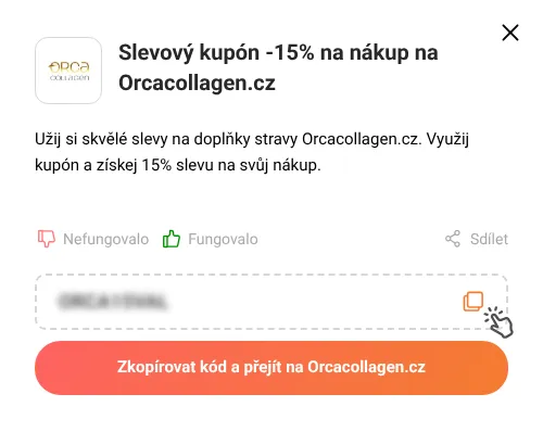 Návod jak zkopírovat slevový kupón Orcacollagen.cz