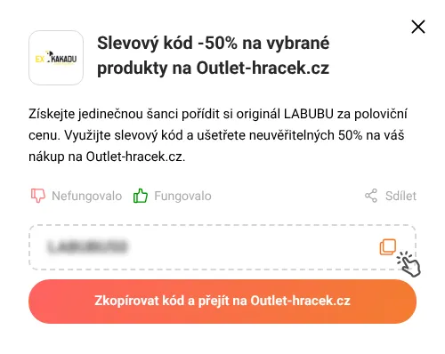 Návod jak zkopírovat slevový kupón Outlet-hracek.cz
