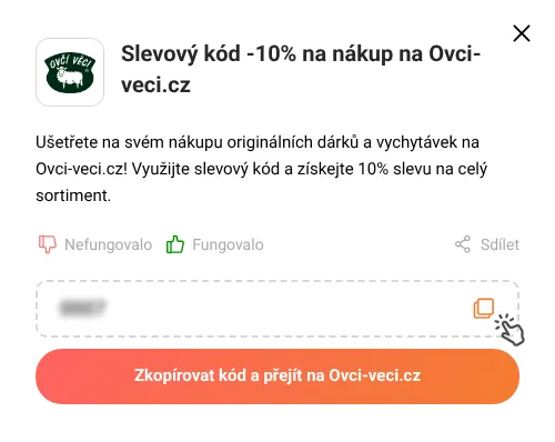 Návod jak zkopírovat slevový kód Ovci-veci.cz