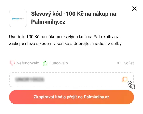 Návod jak zkopírovat slevový kupón Palmknihy.cz
