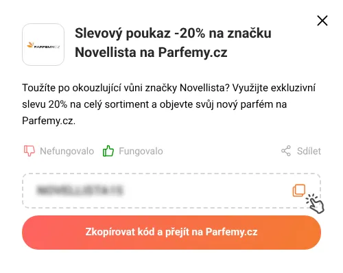 Návod jak zkopírovat slevový kód Parfemy.cz