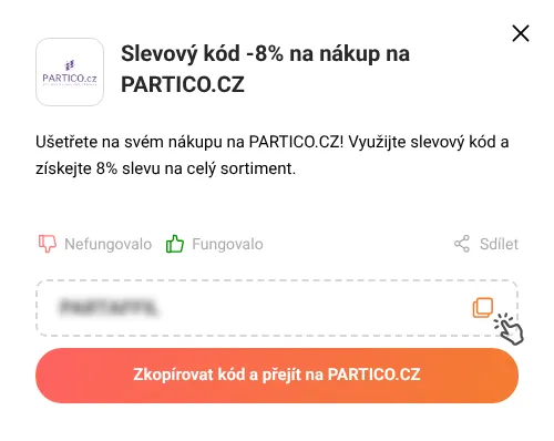 Návod jak zkopírovat slevový kupón PARTICO.CZ