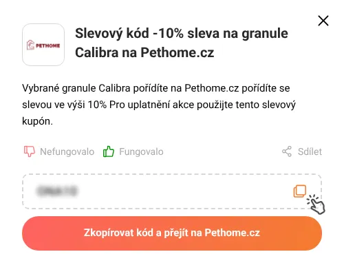 Návod jak zkopírovat slevový kupón Pethome.cz
