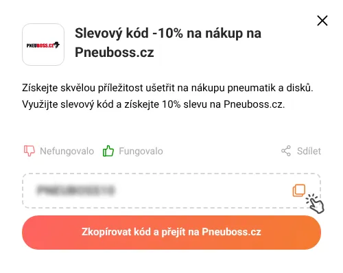 Návod jak zkopírovat slevový kupón Pneuboss.cz