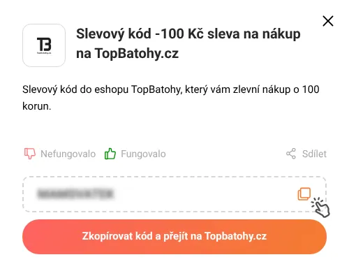 Návod jak zkopírovat slevový kupón Topbatohy.cz