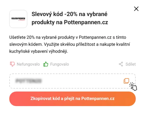 Návod jak zkopírovat slevový kód Pottenpannen.cz