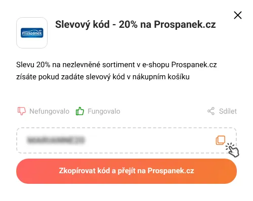 Návod jak zkopírovat slevový kupón Prospanek.cz