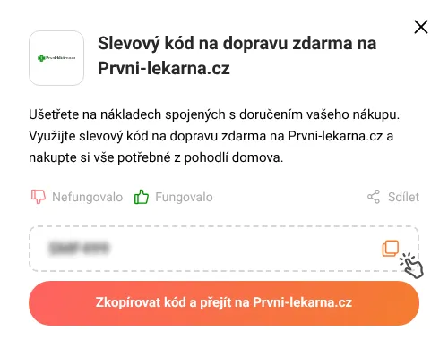 Návod jak zkopírovat slevový kód Prvni-lekarna.cz