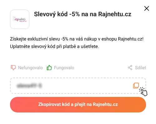 Návod jak zkopírovat slevový kupón Rajnehtu.cz