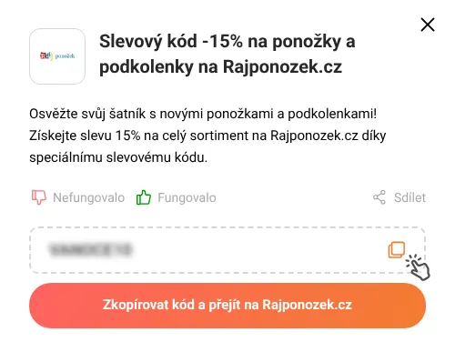 Návod jak zkopírovat slevový kupón Rajponozek.cz