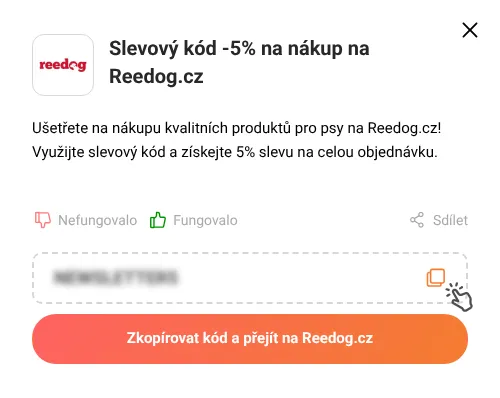 Návod jak zkopírovat slevový kupón Reedog.cz