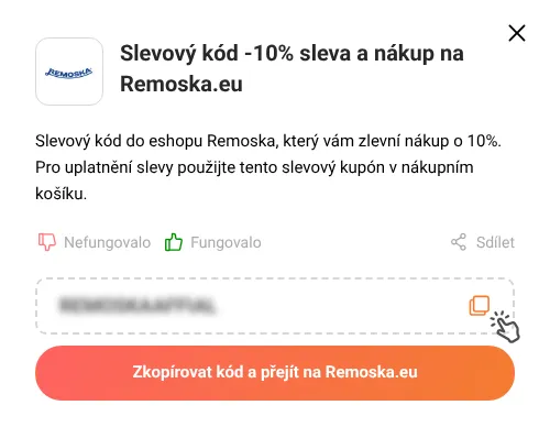 Návod jak zkopírovat slevový kupón Remoska.eu