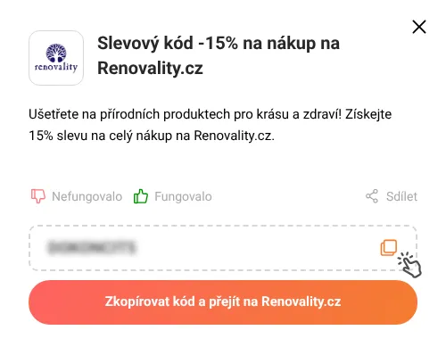 Návod jak zkopírovat slevový kupón Renovality.cz