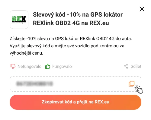 Návod jak zkopírovat slevový kupón REX.eu