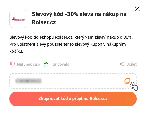 Návod jak zkopírovat slevový kupón Rolser.cz