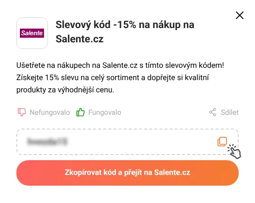 Návod jak zkopírovat slevový kupón Salente.cz