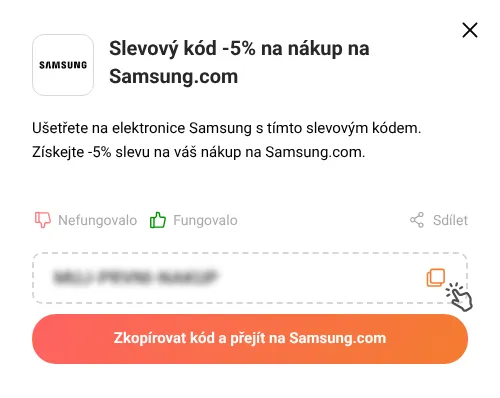 Návod jak zkopírovat promo kód Samsung.com