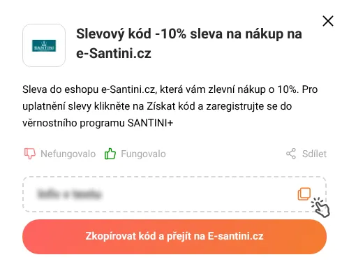 Návod jak zkopírovat slevový kupón E-santini.cz