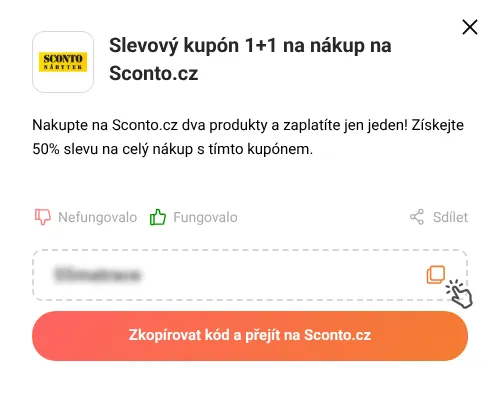 Návod jak zkopírovat slevový kód Sconto.cz