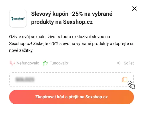 Návod jak zkopírovat slevový kód Sexshop.cz