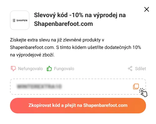 Návod jak zkopírovat slevový kupón Shapenbarefoot.com