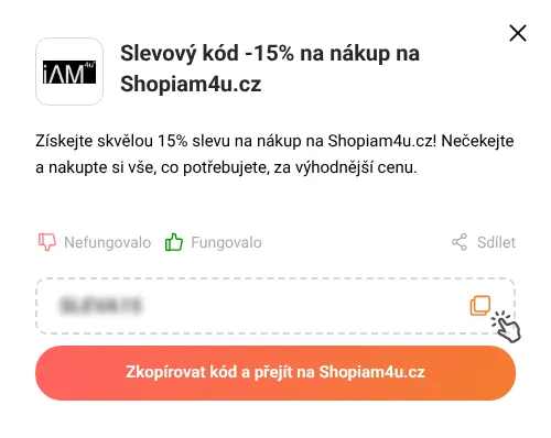 Návod jak zkopírovat slevový kupón Shopiam4u.cz
