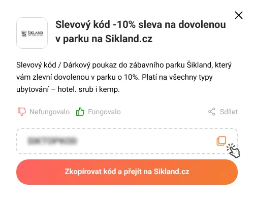 Návod jak zkopírovat slevový kód Sikland.cz