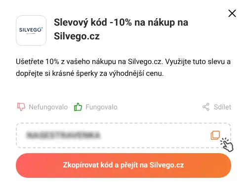 Návod jak zkopírovat slevový kód Silvego.cz