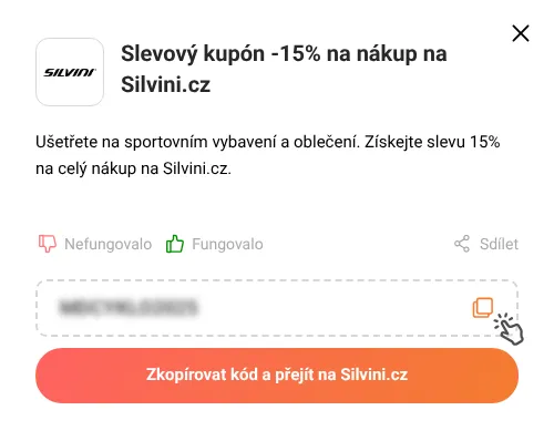 Návod jak zkopírovat slevový kód Silvini.cz