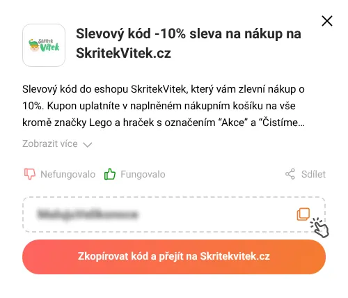 Návod jak zkopírovat slevový kupón Skritekvitek.cz