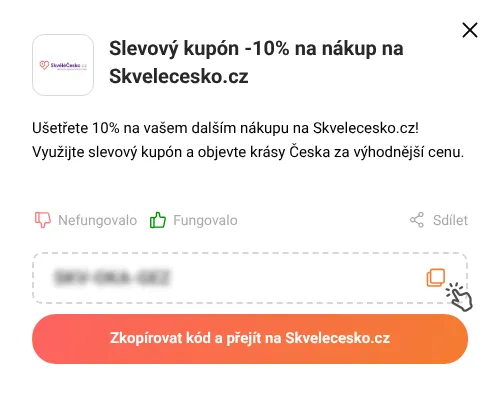Návod jak zkopírovat slevový kód Skvelecesko.cz