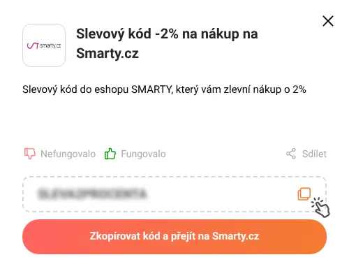 Návod jak zkopírovat slevový kód Smarty.cz