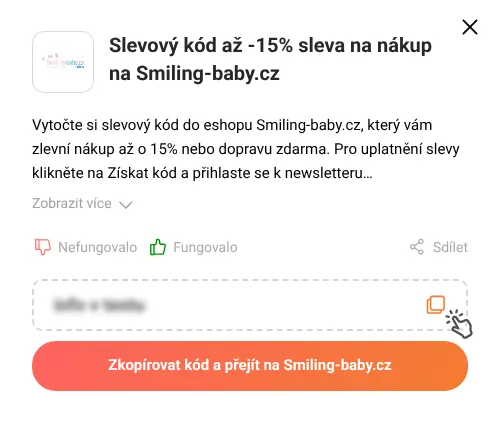 Návod jak zkopírovat slevový kupón Smiling-baby.cz