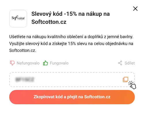 Návod jak zkopírovat slevový kupón Softcotton.cz